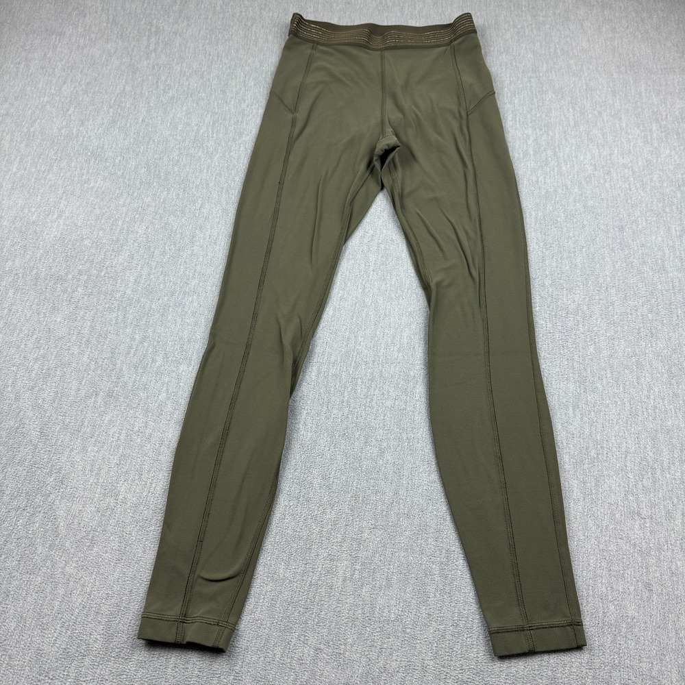 Lululemon Leggings Women 6 Green Principal Dancer Golden Lining Tight 28" Yoga